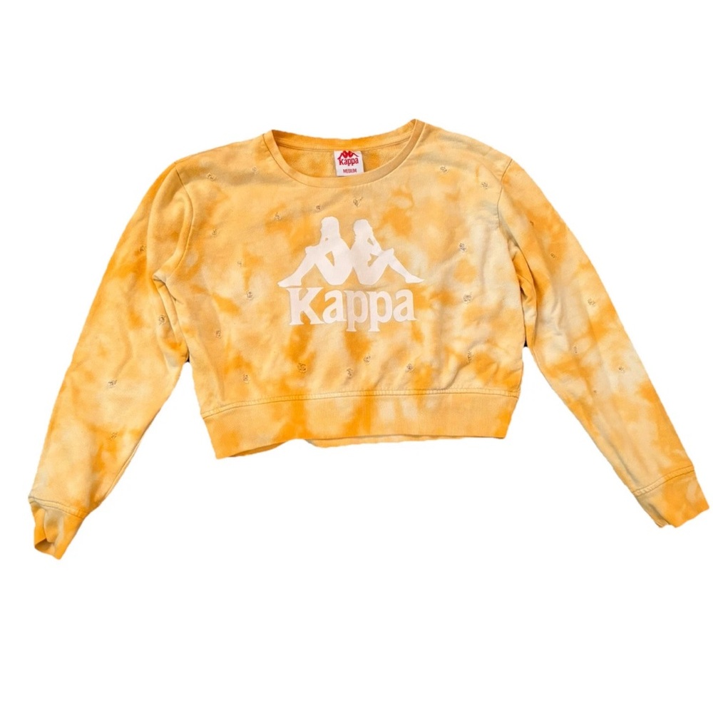 Kappa Authentic Cavosa Cropped Sweatshirt Distressed Crewneck Sz M